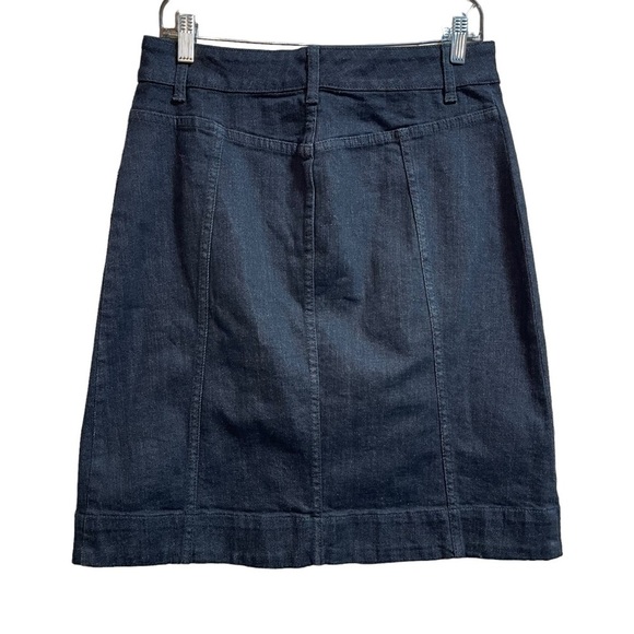 Chaps Button Front Charcoal Denim Skirt Midi Straight Women's Size 6 - Picture 2 of 8